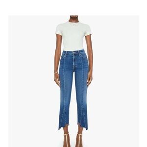 Mother insider crop pointy fray Jeans